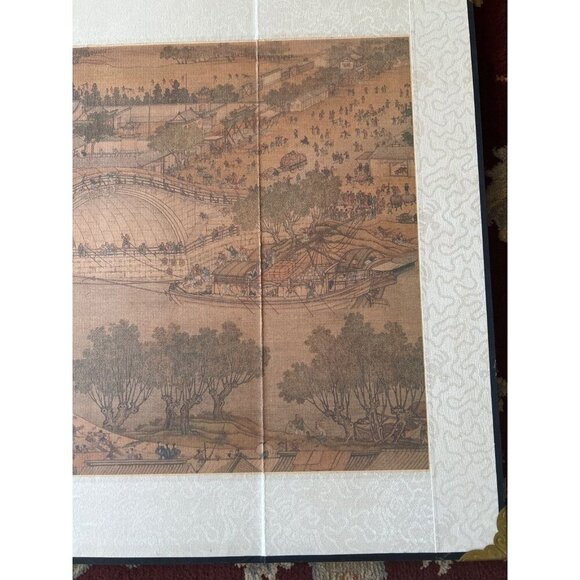 4 Panel Byobu Japanese Folding Mini Screen Village River Bridge Scene 21” X 14” - Picture 5 of 14